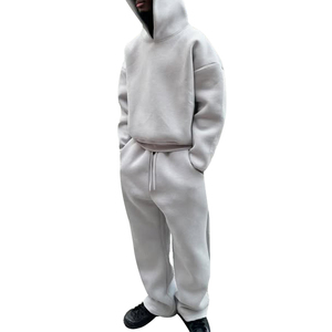 ชุดเซ็ตฮู้ดดี้และกางเกงวอร์มผู้ชาย คุณภาพสูง ผ้าฝ้าย 100% ไซส์ใหญ่ ผ้าฟลีซเนื้อนุ่ม ระบายอากาศได้ดี สไตล์สตรีทแวร์ โอเวอร์ไซส์ - Product Image 5