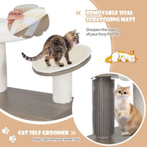 Modern 2-in-1 <b>Cat</b> Tower with <b>Litter</b> Box Enclosure Indoor <b>Cat</b> Trees & Scratcher - Product Image 6