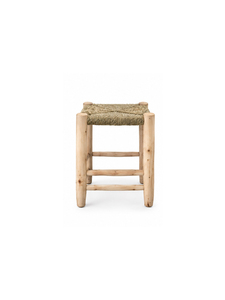 Modern Reclining Tufted Backrest Dining <b>Stool</b> with Wooden Legs Rustic Design Stable Home Furniture for Indoor Outdoor Use - Product Image 3