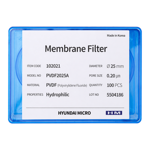 Filtro de Jeringa de Laboratorio, Membrana de PVDF Hidrófila de 0.20 m 25 mm para Filtración Acuosa - Product Image 2