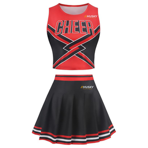 Uniformes de Animadoras Personalizados HUSKY SPORTSWEAR con Logotipo Frontal Impreso por Transferencia Térmica, 100% Poliéster Premium para Niñas y Adultas - Product Image 3