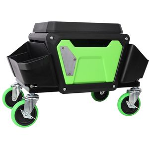 Sgabello da Meccanico Resistente con Capacità di Carico di 150 kg, Ruote Scorrevoli e Sedile Imbottito in Gomma Morbida per Armadietti Porta Attrezzi da Garage - Product Image 6