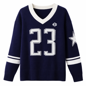 Robe de football américain vintage rétro pour femme, style streetwear, manches longues, coupe ample, tissu uni, numéro personnalisé - Product Image 6