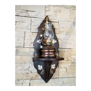 Base de Lámpara Cilíndrica de Madera de Teca con Incrustaciones de Latón Aqdus Saleem para Decoración del Hogar |   Artesanía de Moradabad al por Mayor - Product Image 3
