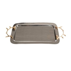 Food Cake Dessert Serving Platter Tray Nickel Plated Metal Modern Luxury Customizable Multipurpose Use Serving Tray - Product Image 5