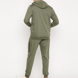 Sudadera con capucha y cremallera completa de felpa francesa de algodón transpirable y ligero para hombre, conjunto de pantalón y sudadera con cintura elástica para invierno - Product Image 6