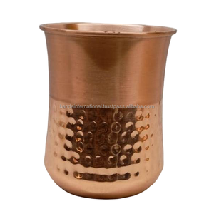 Verre à boire en cuivre pur martelé avec finition noire et polie pour la consommation et l'utilisation en cuisine, gobelet en cuivre anti-fuite - Product Image 4