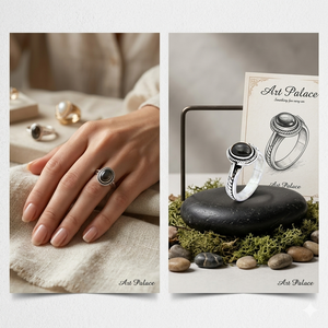 Anillo de Ónix en Plata 925 de Art Palace, con Engaste de Bisel, Estilo Vintage, Unisex, para Uso Diario - Product Image 4