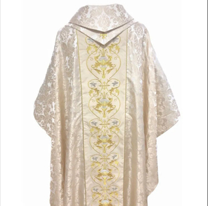 Túnicas de Bautismo Blancas con Bordado Rojo de Paloma, Color y Tela Personalizables, Túnica de Iglesia Unisex para Adultos con Estola 2026 - Product Image 4