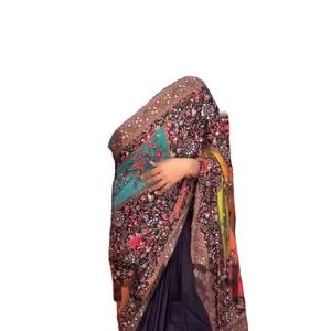 Wunderschöner, sofort tragbarer Sari mit Pailletten-Spitzenborte für erwachsene Frauen, Partykleidung und Festtagskleidung, hergestellt in Indien. - Product Image 2