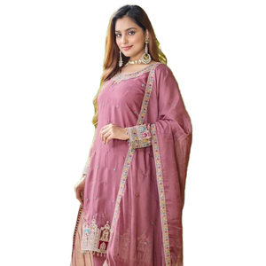 Nuovo Top in seta di Organza di Tebby e Dupatta Set di abbigliamento da festa indiano e pakistano con Look elegante - Product Image 1