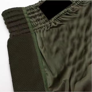 Shorts de boxe Muay Thai MMA en satin vert olive de qualité supérieure pour hommes, avec ceinture large, shorts de boxe solides pour adultes - Product Image 3