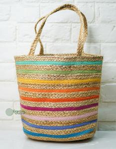 Bolso de compras de yute trenzado estilo bohemio para mujer, diseño personalizado 2026, con asa artesanal, tendencia, proveedor directo de la India - Product Image 3