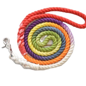 RAINBOW: Rope <b>Dog</b> <b>Leash</b> Multicolor Handmade Cotton Rope - Product Image 1