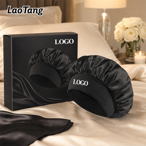 Bonnet de Douche et Bonnet de Nuit en Acrylique Satiné Personnalisable avec Logo, Tendance Classique, Grande Taille, Bande Large, Unisexe, Motif à Pois Décontracté - Product Image 1
