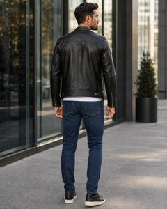 Blouson Bomber en Cuir Véritable Personnalisé pour Homme, Imperméable, Coupe-Vent, Col Rond, Unisexe, Vente en Gros OEM, Prix Abordable 2026 - Product Image 4