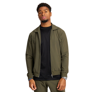 Men's Gray Zip-<b>Up</b> Bomber Jacket Full Sleeve Solid Color Casual Hooded Breathable Polyester Plus Size Printed Winter Wear - Product Image 4