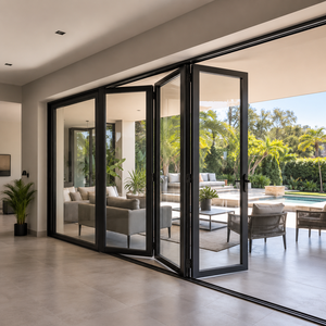 Puerta Plegable de Aluminio para Balcón, con Vidrio de Seguridad Exterior y Múltiples Paneles Deslizantes - Product Image 1