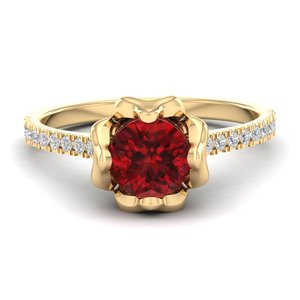 Bague Solitaire REYES en Or Massif 14K avec Grenat Rond Taillé 1 Carat Certifié IGI – Prix de Gros – Bagues de Fiançailles Diamantées - Product Image 6