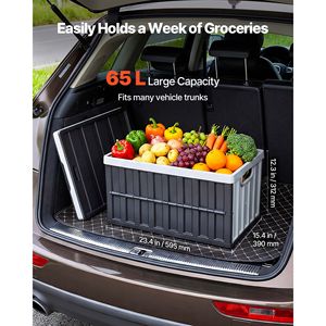 65L Plastic <b>Collapsible</b> <b>Storage</b> Bins with Lids 3 Pack Stackable Folding <b>Storage</b> Crates Handles 84 Lbs Per Bin Capacity H-Series - Product Image 2