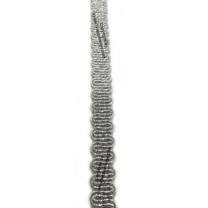 Silver Scroll Gimp <b>Braid</b> Lace With Metallic Thread For Ceremonial Uniforms Regalia Jackets Caps And Decorative Trimming - Product Image 3