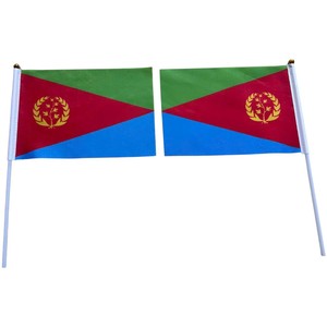 Drapeau portable de l'Érythrée en polyester, avec mât en acrylique, impression numérique, durable, idéal pour les activités promotionnelles - Product Image 1