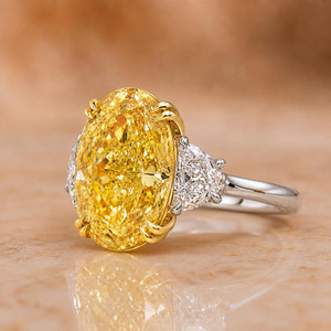 Om Gems 14K White Gold <b>Ring</b> 2.50 CT Oval Brilliant Cut Lab Diamond Engagement Solid White Gold Unique Three <b>Stone</b> <b>Ring</b> For Women - Product Image 4