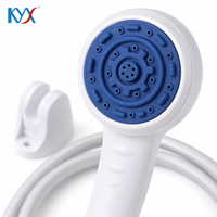Ensemble de pommeau de douche manuel en plastique avec tuyau résistant au gel et support mural pour salle de bain, remplacement de douche