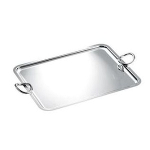 Plateau de service rectangulaire en métal massif, fait main, avec anneaux latéraux, idéal pour la maison et la restauration – Meilleures ventes - Product Image 4