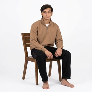 Custom Men Quarter <b>Zipper</b> <b>Sweatshirt</b> Soft Cotton Blend Oversized Fit Mock Neck Modern Streetwear Casual Pullover - Product Image 6