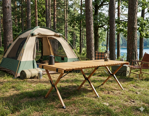 Mesa de Camping Plegable Portátil, Mesa de Picnic Ligera para Exteriores, Bolsa de Transporte, Compacta, para Senderismo, Playa, Barbacoa, Viajes, Muebles de Exterior - Product Image 4