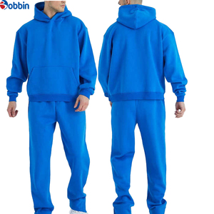 Nuevo Conjunto Deportivo para Hombre, Cómodo, con Capucha, Color Azul Sólido, Algodón, Casual, Manga Larga, para Otoño, Corte Regular - Product Image 6