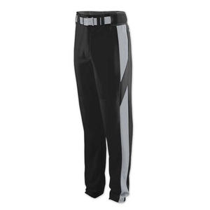 Mens <b>Baseball</b> Pants Black Polyester Moisture Wicking Regular Fit With Pockets Button Fly Solid Color All Season Activewear - Product Image 5