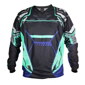 Camiseta de paintball de doble capa, de tela de malla con puntos, de alta resistencia, con estampado personalizado completo para campeones de paintball. - Product Image 1