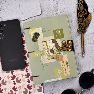 A5 Minimal Floral Handmade Paper <b>Notebook</b> EcoFriendly Journal 100 Pages Double Side Writing <b>Diary</b> with Metal Lock Elegant Design - Product Image 1