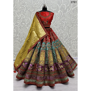 Collections de velours de vêtements de mariée indiens pour la mariée avec le travail de Zarkhan par Fabzone - Product Image 6
