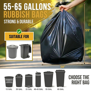 Bolsas de Basura Comerciales Resistentes TH GB-008 de 55-60 Galones, Color Negro, Paquete de 100 Unidades, para Hoteles y Resorts de Lujo - Product Image 3