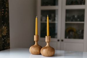 Rustic Farmhouse Wooden Candle Stand Handmade Solid Wood Taper Candle Holder for <b>Wedding</b> Party Home Decoration - Product Image 5