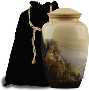 Hermosas urnas funerarias de aluminio grandes para cenizas de adultos, urna decorativa conmemorativa para cenizas de papá y mamá, urna funeraria. - Product Image 1