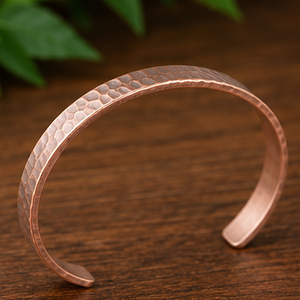 Pure Copper Magnetic Hammered and Engraved Open Cuff Therapy Bracelet Handmade Embossed Luxury Fashion Jewelry - Product Image 3