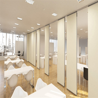 Cloison fonctionnelle fusionnant le mur coulissant mobile amplifiant l'adaptation dynamique de disposition d'espace flexible de bureau