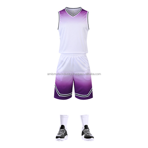Prix de gros, uniforme de basket-ball personnalisé, nouveau design imprimé, respirant, 100% polyester, imprimé par transfert thermique, unisexe - Product Image 5