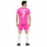 Uniforme de Fútbol Personalizado para Hombre, Camiseta y Pantalones Cortos con Impresión por Transferencia Térmica, Ropa Deportiva de Secado Rápido para Entrenamiento, Color Negro