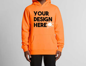 Sudadera con Capucha Unisex Color Naranja, 80% Algodón y 20% Poliéster, Hombros Caídos, Corte Holgado y Cómodo, Bolsillo Tipo Canguro, Preencogida - Product Image 2