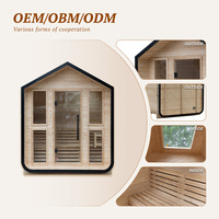 Cabaña de sauna de desarrollo permitido con certificación UKCA, WiFi inteligente, techo a dos aguas de madera termotratada, 230V, DDP Reino Unido, para jardín, DIY