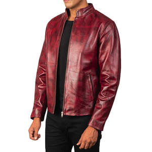 Proveedor mayorista de chaquetas de cuero genuino para hombre, diseño ODM personalizado, chaqueta con cremallera completa, chaqueta personalizada para hombre - Product Image 1