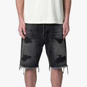 Shorts en jean pour hommes entièrement personnalisés, motif uni, respirant, séchage rapide, écologique, léger, haute qualité - Product Image 1