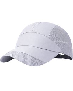 Men Ice Grey Mesh Panel Sports Cap Breathable Lightweight Adjustable Summer Running Training Outdoor Baseball Hat For Men Use - Product Image 3