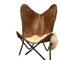 Premium kalite el işi Vintage kelebek sandalye hafif rustik deri katlanabilir için kapalı/açık eğlence sandalye yatak odası