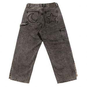 Service OEM ODM, pantalon en jean baggy pour homme, streetwear personnalisé, style patchwork, coupe décontractée, jean léger délavé - Product Image 2